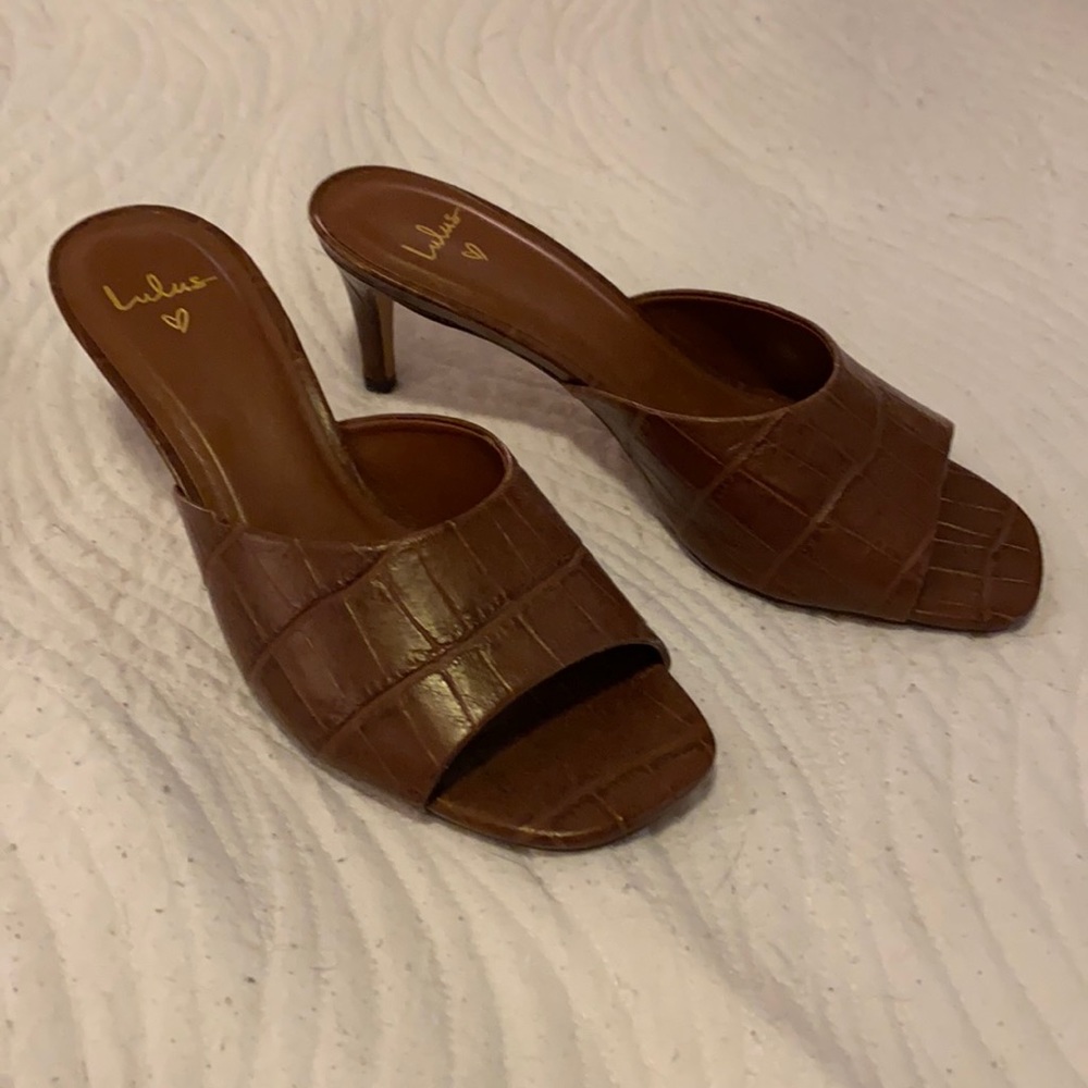 LULUS FAUX CROC MULES
